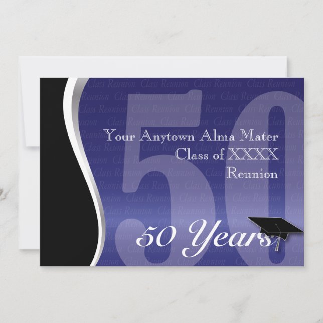 Invitación Reunión de clase Personalizable 50 años (Anverso)