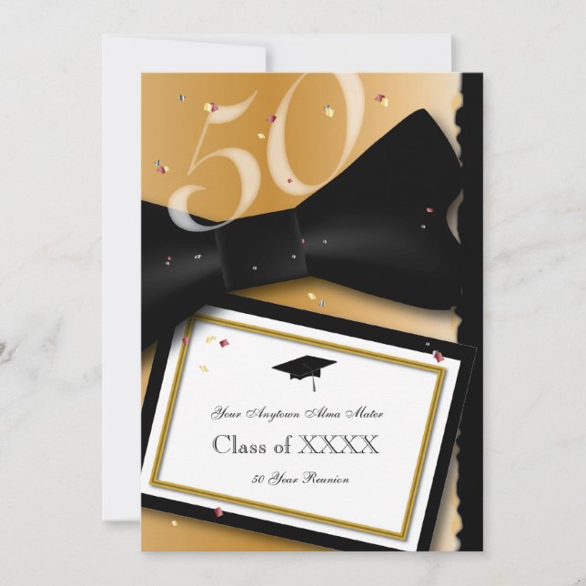 Invitación Reunión de clase Personalizable 50 años (Anverso)