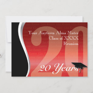 Invitación Reunión de clase Personalizable de 20 años