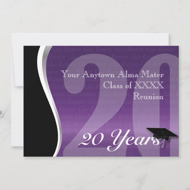 Invitación Reunión de clase Personalizable de 40 años (Anverso)