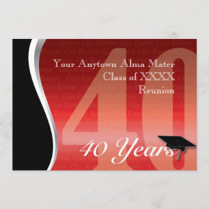 Invitación Reunión de clase Personalizable de 40 años