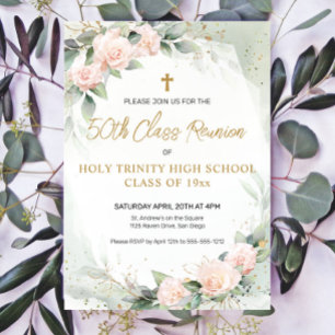 Invitación Reunión de Clase Religiosa de Flores de Acuarela R