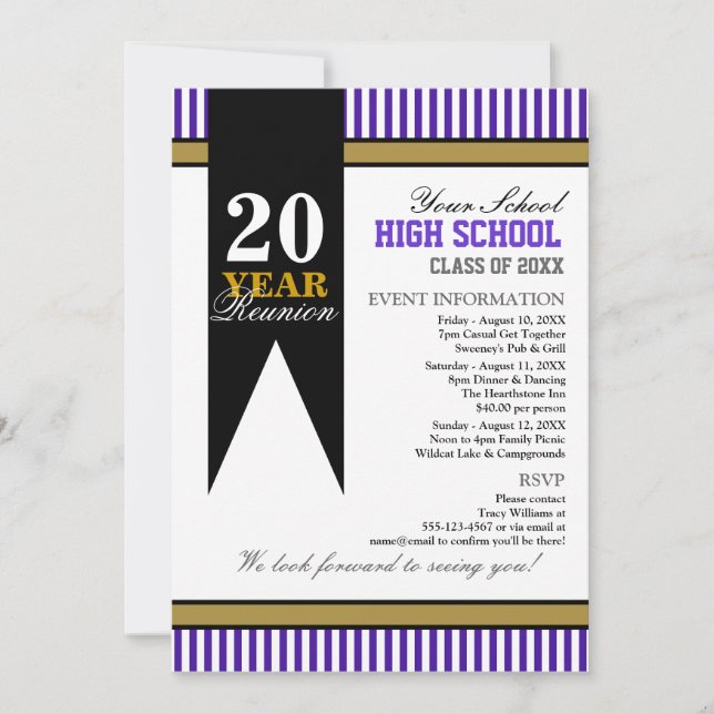 Invitación Reunión de clase secundaria (Anverso)
