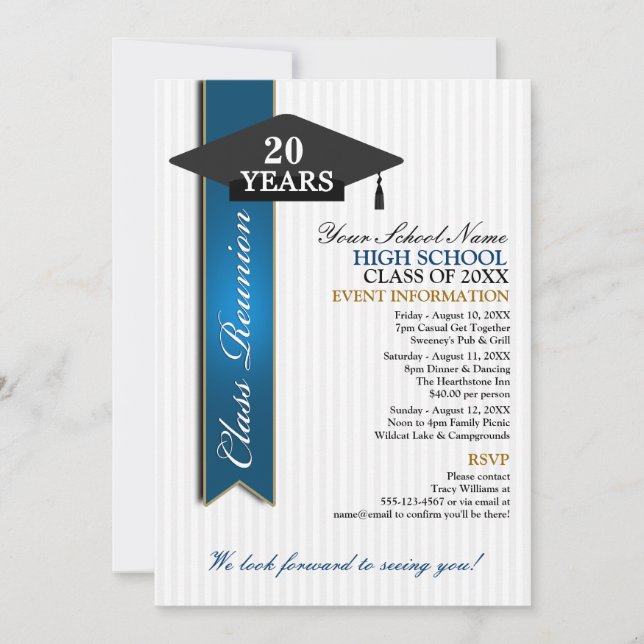 Invitación Reunión de clase secundaria (Anverso)