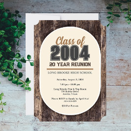 Invitación Reunión de clase secundaria de 20 años de Madera R