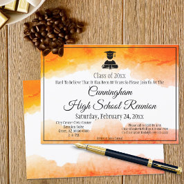Invitación Reunión de clase secundaria de color agua naranja