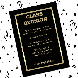 Invitación Reunión de clase secundaria en negro