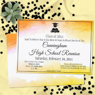 Invitación Reunión de clase secundaria Golden Watercolor