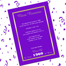 Invitación Reunión de clase tu año morado y oro