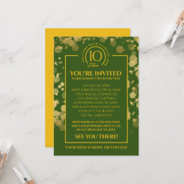 Invitación Reunión de clases de escuela verde y oro