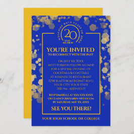 Invitación Reunión de clases Royal Blue & Gold School