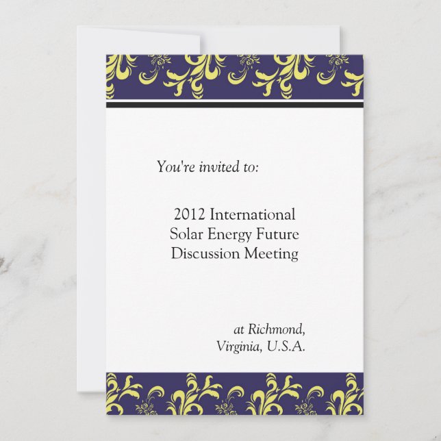 Invitación reunión de empresa profesional internacional (Anverso)