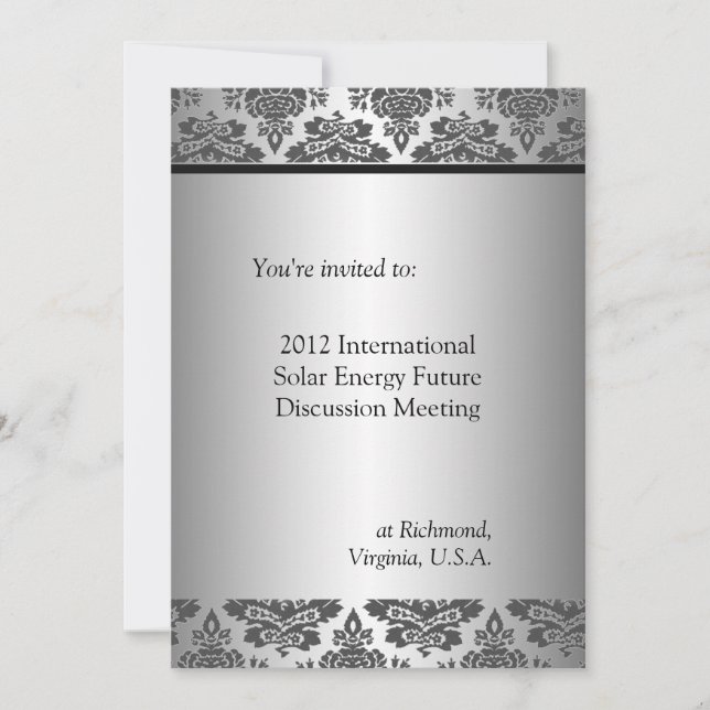 Invitación reunión de empresa profesional internacional (Anverso)