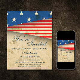 Invitación Reunión de familia de la bandera estadounidense pa