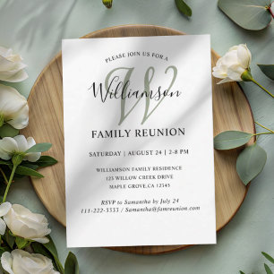 Invitación Reunión de Familia Moderna Monograma