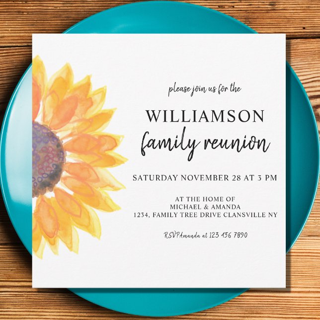 Invitación Reunión de familia Sunflower (Subido por el creador)