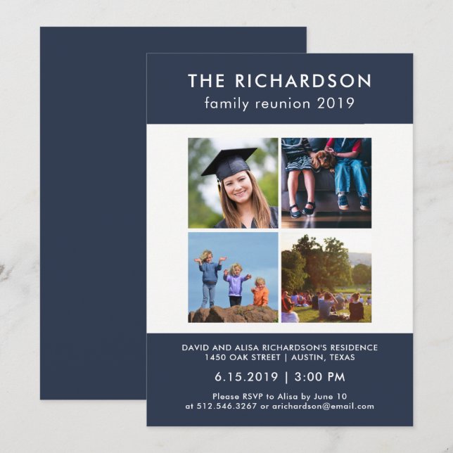 Invitación Reunión de familiares blancos y azules (Anverso / Reverso)