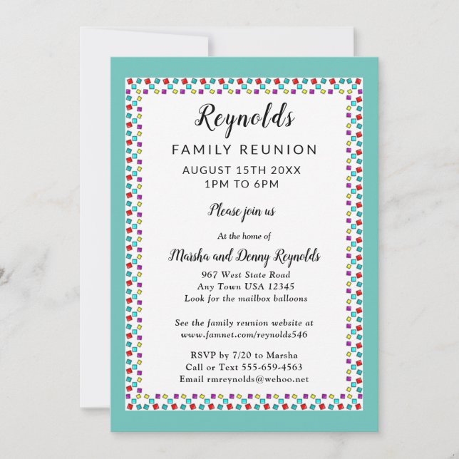Invitación Reunión de familias fronterizas divertidas o invit (Anverso)