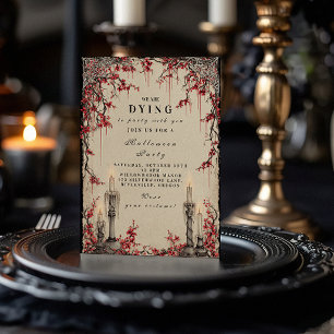 Invitación Reunión de Halloween con velas embrujadas
