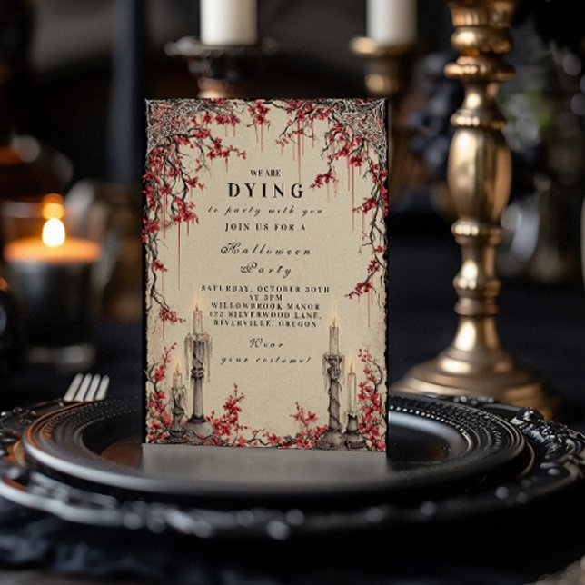 Invitación Reunión de Halloween con velas embrujadas (Subido por el creador)