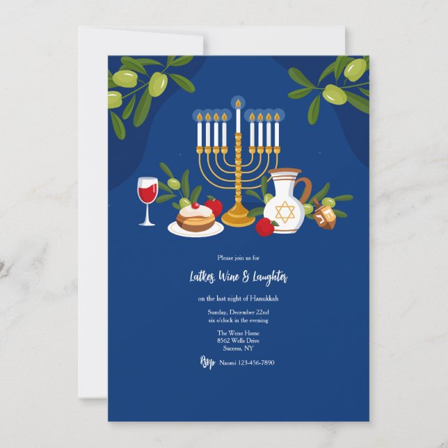 Invitación Reunión de Hanukkah (Anverso)