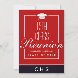 Invitación Reunión de la 15ª clase del negro rojo moderno