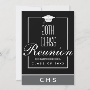 Invitación Reunión de la 20ª clase del Gris negro moderno