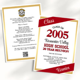 Invitación Reunión de la clase del Mascota Rojo Oro