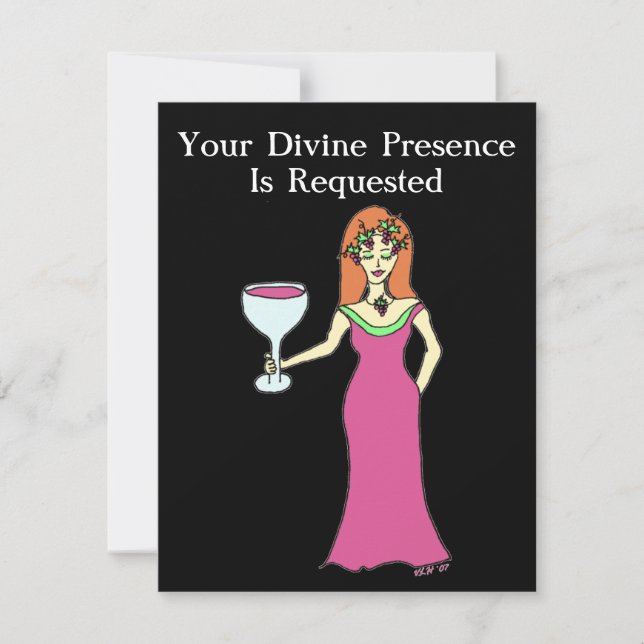 Invitación Reunión de la diosa del vino (Anverso)