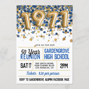 Invitación Reunión de la escuela secundaria de 1971
