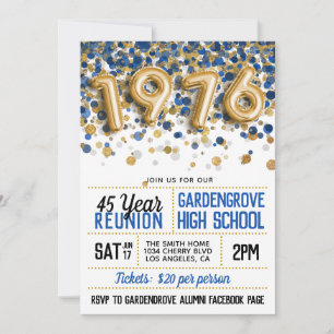 Invitación Reunión de la escuela secundaria de 1976