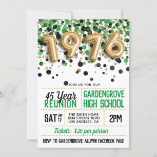 Invitación Reunión de la escuela secundaria de 1976