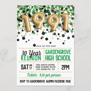 Invitación Reunión de la escuela secundaria de 1991