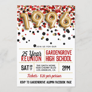 Invitación Reunión de la escuela secundaria de 1996