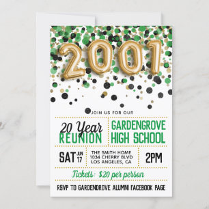 Invitación Reunión de la Escuela Secundaria de 2001