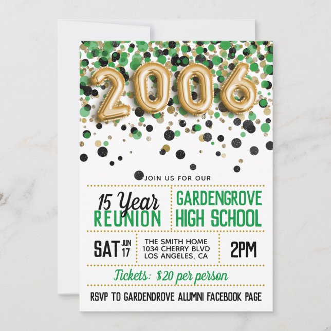 Invitación Reunión de la Escuela Secundaria de 2006 (Anverso)