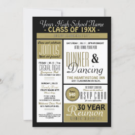 Invitación Reunión de la escuela secundaria estilo boletín