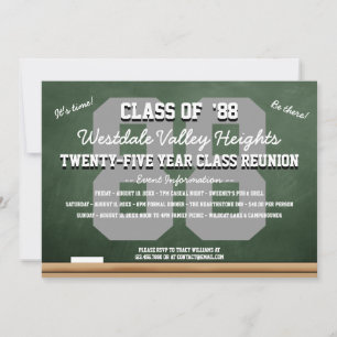 Invitación Reunión de la escuela secundaria personalizado Gre
