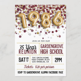 Invitación Reunión de la Escuela Superior de 1986