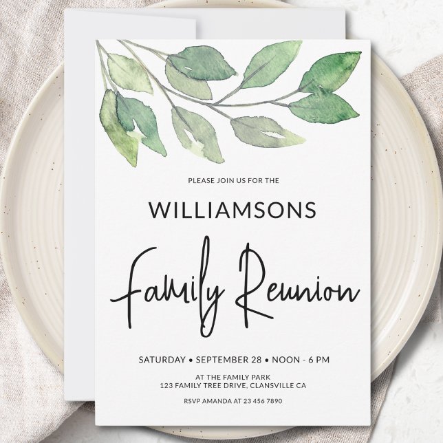 Invitación Reunión de la familia acuarela (Subido por el creador)