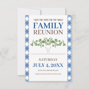 Invitación Reunión de la familia de árboles Guardar la fecha