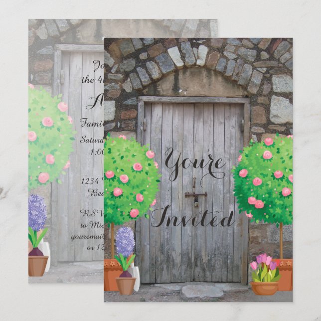 Invitación Reunión de la familia de la puerta de la vieja mad (Anverso / Reverso)