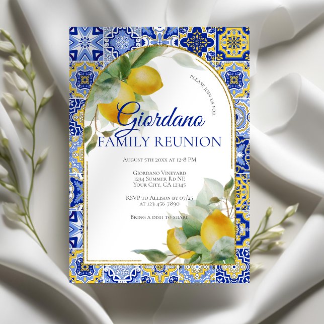 Invitación Reunión de la Familia Elegante Italiana de Azulejo (Subido por el creador)
