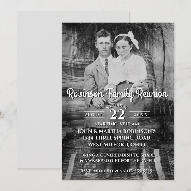 Invitación Reunión de la familia fotográfica de su cosecha (Anverso / Reverso)