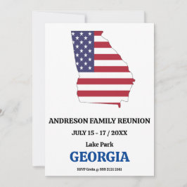 Invitación Reunión de la familia Georgia 🇺 🇸 bandera del ma