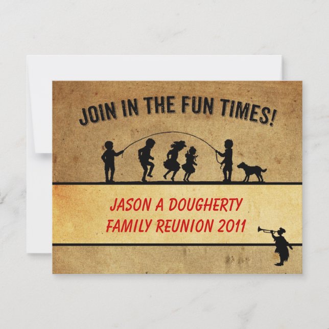 Invitación Reunión de la familia Jumprope Silhouette de estil (Anverso)