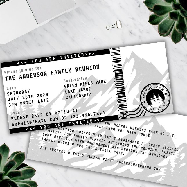 Invitación Reunión de la familia moderna reuniendo entradas a (Subido por el creador)