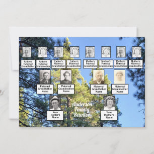 Invitación Reunión de la familia Pine Tree Forest Photo 3 Gen