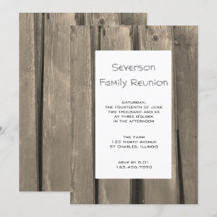 Invitación Reunión de la familia Rusn Barn Wood