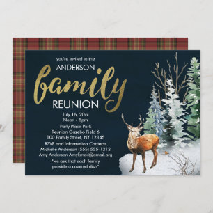 Invitación Reunión de la familia Rustic Country Woodland Anim